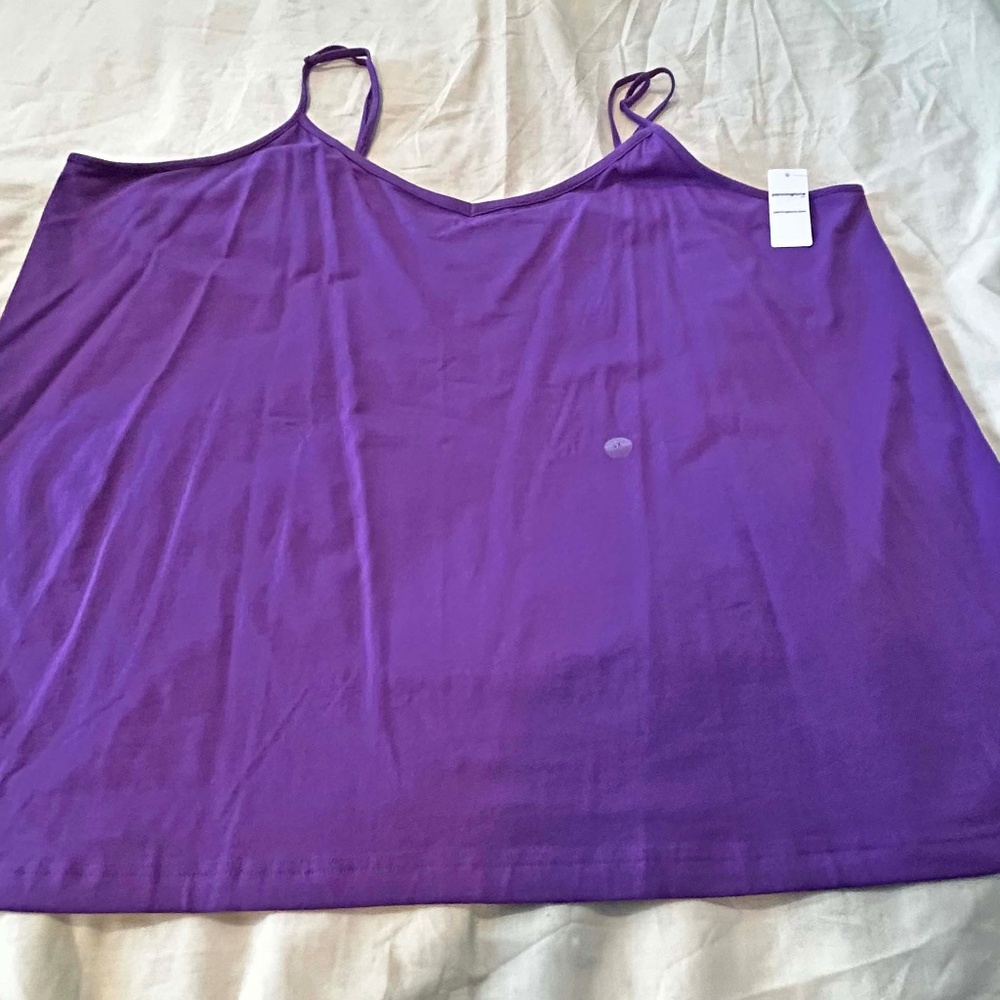 TANK TOP, FORM FIT, RICH PURPLE, SIZE 4X, ADJUSTABLE SPAGHETTI STRAPS, PENNINGTO